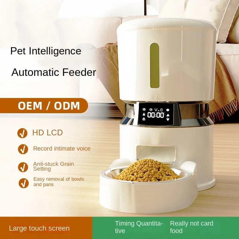 Automatic Pet Food Machine, 5G Wifi Connection, Pet Timed Intelligent Feeder with Preservation Function, Suitable for Cats/Dogs
