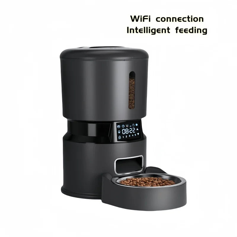 Automatic Pet Food Machine, 5G Wifi Connection, Pet Timed Intelligent Feeder with Preservation Function, Suitable for Cats/Dogs