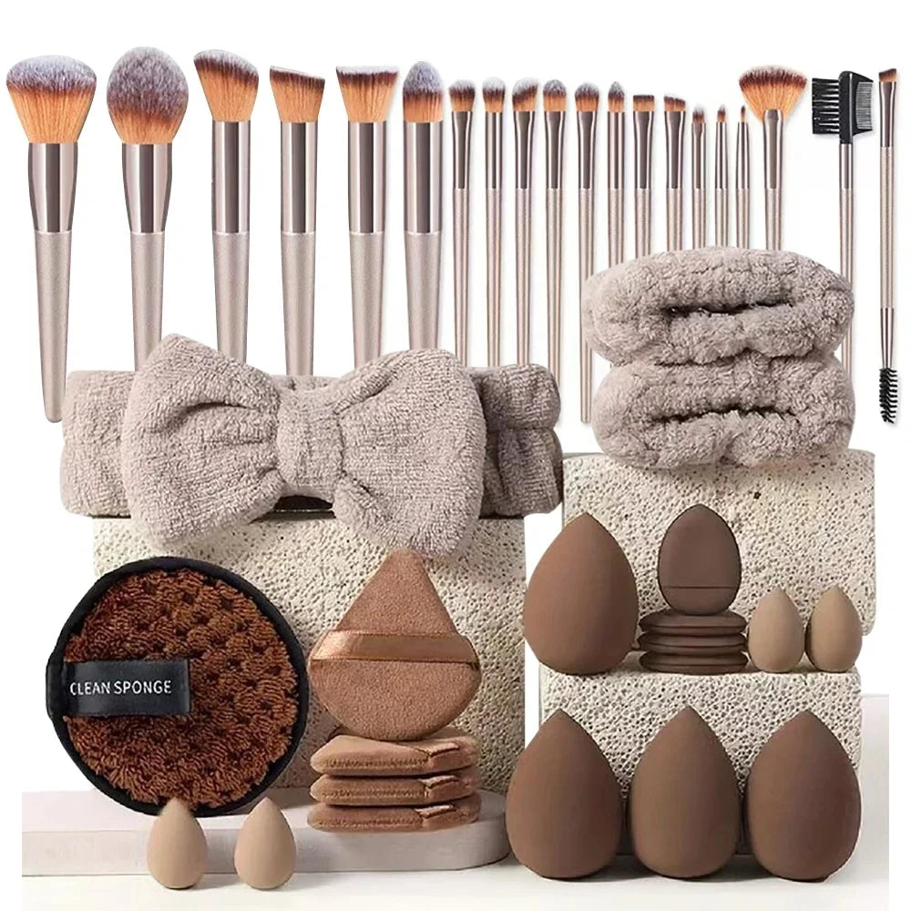 20/40 Pink Makeup kit Complete Makeup Brush Set, Big set includes Soft Brushes, Beauty Blender, Birthday Christmas New Year gift