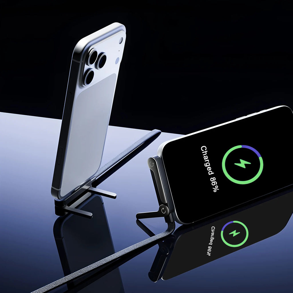 2-IN-1 USB Type-C Cable Foldable Mobile Phone Holder 240W Fast Charge Data Cable Multifunction Phone Charge Bracket PD USB OTG