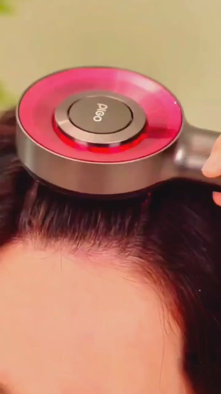 Electric Massage Comb with Vibration Red Light Therapy Scalp Brush Hair Growth Anti-Hair Loss Liquid Oil Applicator Hair Care